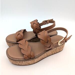 Nordstrom Rack Pennie Platform Sandal Women's Open Toe Brown Size US9M EU40